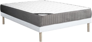 Vente-unique - Set aus Bettgestell + Kaltschaummatratze - 140 x 190 cm - Auflage aus Latex - Stärke 30 cm - MALINO von YSMÉE