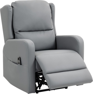 HOMCOM Massagesessel mit Fußstütze, Seitentasche (Elektrisch Relaxsessel, 1-St, Fernsehsessel), mit Fernbedienung, Grau