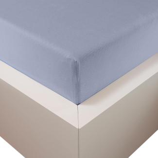 Traumschloss Premium Plus Edel-Jersey Spannbettlaken mittelblau 140-160x200-220