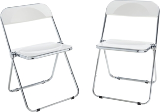 Klappstuhl Pornainen 2er Set Weiß [en. casa]