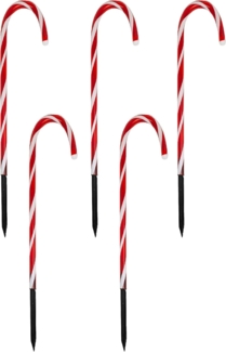 ToCi LED-Lichterkette Gartenstecker LED Zuckerstangen Weihnachts Deko Timer Batterie Außen