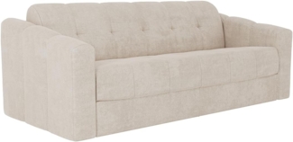 Vente-unique - Schlafsofa mit Matratze 4-Sitzer - Strukturstoff - Beige - Liegefläche 160 cm - Matratze 22 cm mit Memory Schaum - DARIELO