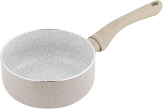 FLORINA Aluminium Kasserolle ISLA 16 CM 1,1L | Kleiner Kochtopf mit Antihaftbeschichtung | Schnelles und gleichmäßiges Erhitzen | Soft-Touch-Griff | Ästhetisches Design, Grau