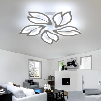 Comely LED Deckenleuchte, 65W Moderne Kronleuchter Lampe, 5 Köpfe Petal LED Deckenlampe 7200LM Für Wohnzimmer Küche Schlafzimmer, 6500K Kalt Weiß