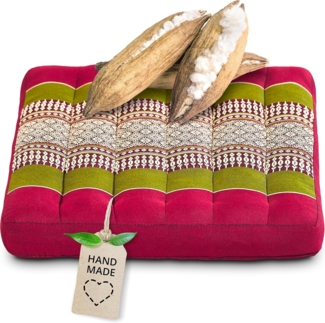 livasia Sitzkissen Sitzkissen 35 cm, vegan und handgefertigt, 35x35x6cm, Kapok