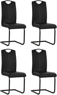 vidaXL Freischwinger 4 Stk. Schwarz Kunstleder [246194]