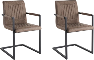 Esszimmerstuhl Kunstleder braun 2er Set BRANDOL