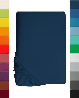 Kinder Jersey Spannbettlaken, Spannbetttuch, Lavea Serie Maya, 60x130cm | 70x140cm, Galaxyblau, 100% Baumwolle, hochwertige Verarbeitung, mit Gummizug