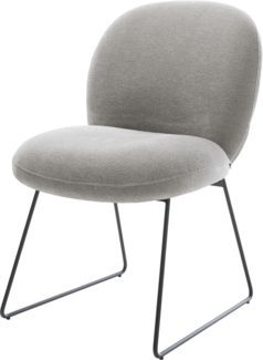 Esszimmerstuhl Nube-Flex Strukturstoff Soft Grau Kufengestell Schwarz Taschenfederkern