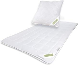 Julido 4-Jahreszeiten Komplettset Decke 135x200cm Kissen 80x80cm Deckenfüllung 500+700g Kissenfüllung 1000g Steppbett mit Druckknöpfen Ganzjahres-Bett Zudecke Kopfkissen