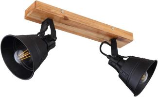 Deckenleuchte, Holz, Spots beweglich, L 38 cm, GÜNTHER