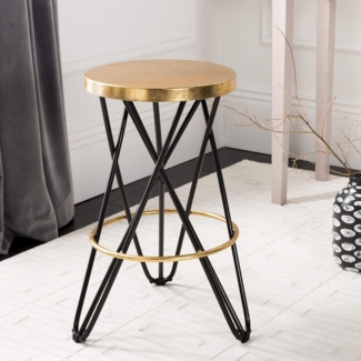 SAFAVIEH Modern Bar & Counter Stool, in Black and Gold