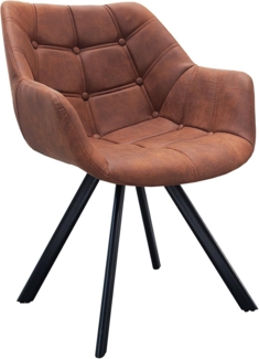 riess-ambiente Polsterstuhl THE DUTCH COURTURIER antik braun / schwarz (Einzelartikel, 1 St), Esszimmer · Microfaser · Metall · mit Armlehne · Retro Design