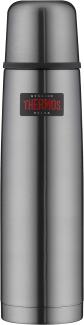 THERMOS LIGHT & COMPACT BEVERAGE BOTTLE 1l, stone grey, Thermosflasche Edelstahl, Isolierflasche grau mit Trinkbecher, 24 h heiß / 24 h kalt, spülmaschinenfest, absolut dicht, BPA-frei