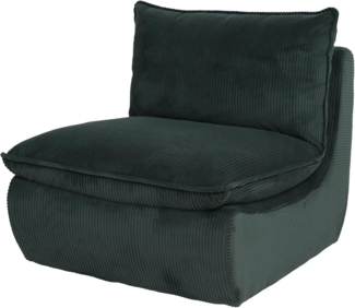 Hela Tische, Lounge-Sessel, Relaxsessel Rhodos, Bezug Breitcord Grün, aufgenähtes Dickes Sitzkissen, belastbar ca. 180kg, 74 x 87 x 77 cm