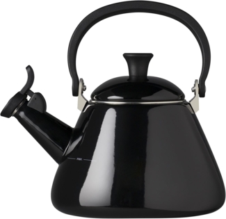 Le Creuset Wasserkessel, Füllmenge: 1,6 l, lierter Stahl-Phenolgriffe, Kone, Schwarz
