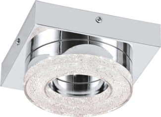 Eglo 95662 Wandleuchte Deckenleuchte Fradelo in chrom und, Kristall chrom, klar 1X4W L:12 H:6cm