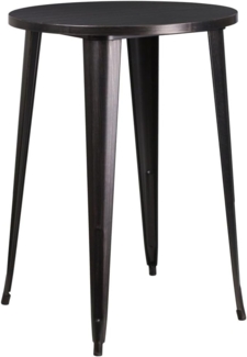 Flash Furniture Philip Stehtisch, handelsüblicher Qualität, 76,2 cm, rund, Schwarz-Antik-Gold, Metall, für drinnen und draußen