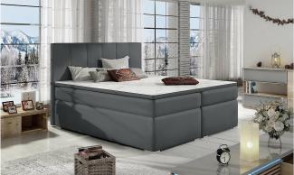 Stylefy Jupiter Boxspringbett Beton Kunstleder MADRYT 140x200 cm