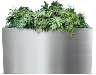 wuuhoo® XL Pflanztrog Daisy aus Edelstahl - wetterfeste Bodenvase, Blumenkübel wasserdicht & frostbeständig für Innen & Außen mit Pflanzeinsatz, Pflanzentopf, Pflanzkübel - 80 cm