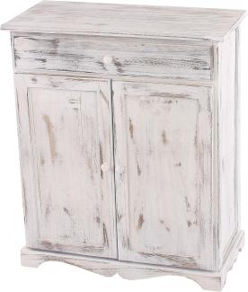 Kommode 78x66x33cm, Shabby-Look, Vintage ~ weiß