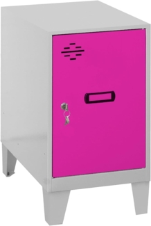 Simon Rack Simonlocker Kommode, klein, 575 x 400 x 500 mm, Amario aus Metall, inkl. Schlüssel, Grau/Rosa