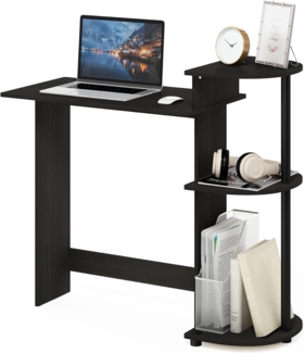 Furinno Compact Computer Schreibtisch, PC-Tisch, Bürotisch, mit Regalen, Schwarz/Grau, 99 (Breite) x 85. 3 (Höhe) x 39. 4 (Tiefe) cm