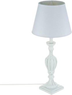 Tischleuchte mit Fuß aus Holz mit Patina veilli grau, 56 cm - Atmosphera