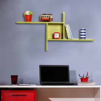 Stylish Green Wall Shelf, 100 x 50 x 18 cm | 100% Melamine Coated Particle Board, 16 mm Thick | Perfect for Modern Home Decor & Organization