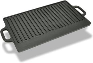 vidaXL Grillplatte, wendbar, Gusseisen schwarz, 50 x 23 x 1,5 cm