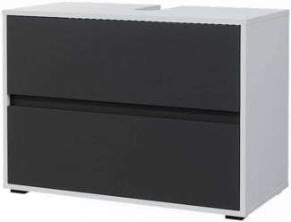 Waschbeckenunterschrank Maltin Weiß/Anthrazit 80.2 x 58.2 cm mit zwei großen Schublade Vicco