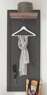 Garderobenpaneel >Tomlin< in grau - 61x143x30cm (BxHxT)