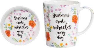 Maxwell & Williams Royal Botanic Garden Becher mit Untersetzer Miracles, Geschenkbox, Bone China Porzellan, DX0317