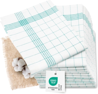 ZOLLNER Geschirrtuch, (Set, 12-tlg), 60 x 80 cm, 55% Baumwolle, 45% Leinen, vom Hotelwäschespezialisten