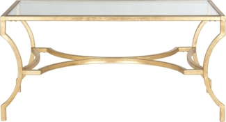 SAFAVIEH Glam Accent Table with Iron Legs, in Gold and Clear, 51 X 94 X 43.18
