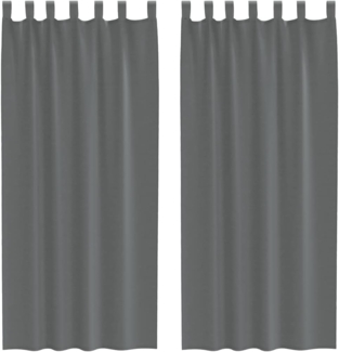 vidaXL Voile Vorhänge mit Schlaufen 2 Stk. Dunkelgrau 140x245 cm 4102274