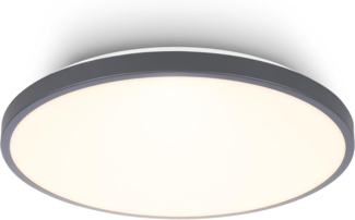 BRILONER - LED Deckenlampe mit Dekorblende, warmweiße Lichtfarbe, 17,5W, 2400lm, LED Lampe, Deckenleuchte, Wohnzimmerlampe, Küchenlampe, Deckenbeleuchtung, Flurlampe, 33x6 cm (DxH), Anthrazit