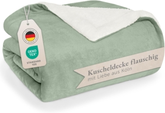 Wohndecke Sherpa-Fleecedecke, Oeko-TEX Zertifiziert, Blumtal, hochwertig, weich, warm, flauschig