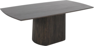 riess-ambiente Esstisch GRAND 200cm dunkelbraun Massivholz - Tischplatte in Bootsform (Einzelartikel, 1-St), Sockelgestell, lackierte Holzplatte, Design, Platz für 8 Personen