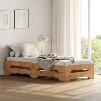 IDIMEX Funktionsbett RONNY, Gästebett aus Massivholz stapelbar eiche farben