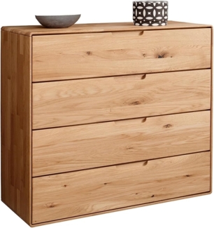 Lomadox Kommode KALAMANTA-69, in massiver Eiche mit 4 Schubladen