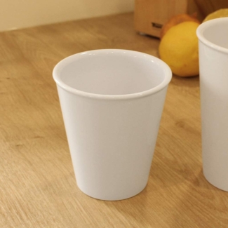 Ornamin Becher 300 ml weiß (Modell 1208) , nachhaltiger Mehrweg Becher Kunststoff