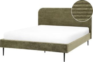 Bett mit Lattenrost Cord FLAYAT 160 x 200 cm Grün