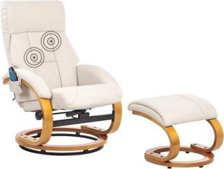 Massagestuhl FORCE mit Fußstütze Kunstleder Hellbeige