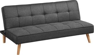 VASAGLE Schlafsofa, Schlafcouch, Bettsofa, Bezug aus Baumwoll-Leinen-Mischgewebe, Holzbeine, 175 x 83 x 76 cm, klappbar, Ausklappsofa, für Wohnheim, kleine Räume, grau LCS701G01