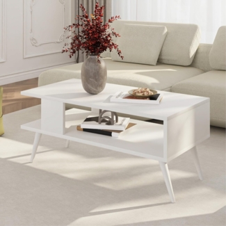 Couchtisch Lycksele 40x90x45 cm Weiß [en. casa]