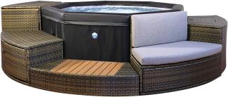 NetSpa Octopus Outdoor Whirlpool halbstarr achteckig für 4-6 Personen inkl. 5 teilige Umrandung