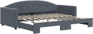 vidaXL Tagesbett Ausziehbar Dunkelgrau 90x190 cm Samt 3197315