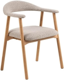 ACTONA GROUP Holzstuhl (2er-Set) in Beige, Stoff, Massivholz - 56x75,5x54cm (BxHxT) (2er-Set)