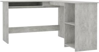 vidaXL Eckschreibtisch in L-Form Betongrau 120x140x75 cm Holzwerkstoff 800751